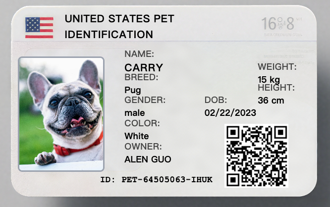 Sample Pet ID Card 3